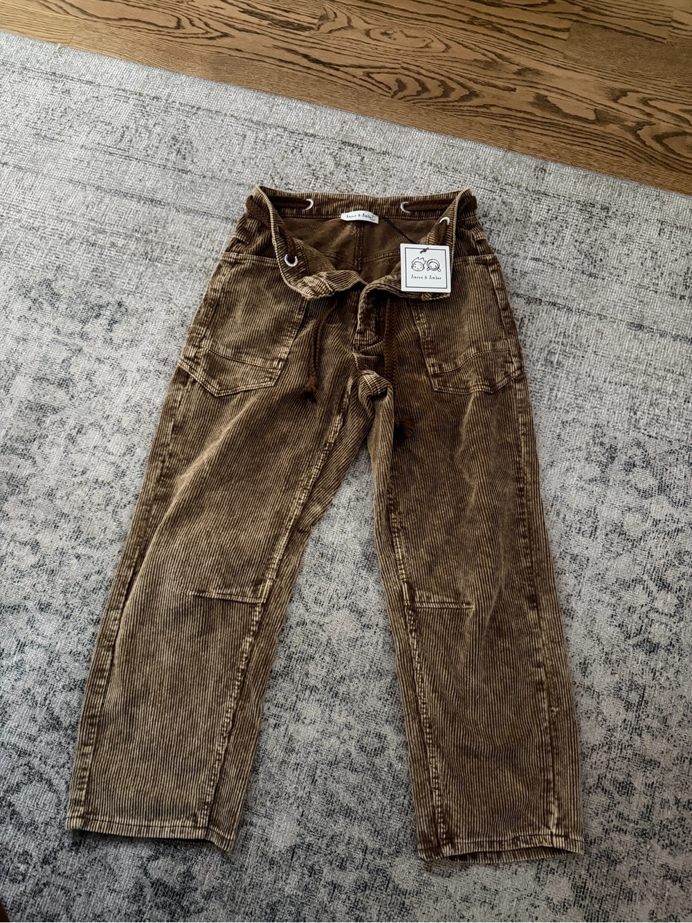 Aaron and Amber   Corduroy Carpenter Pants in Brown